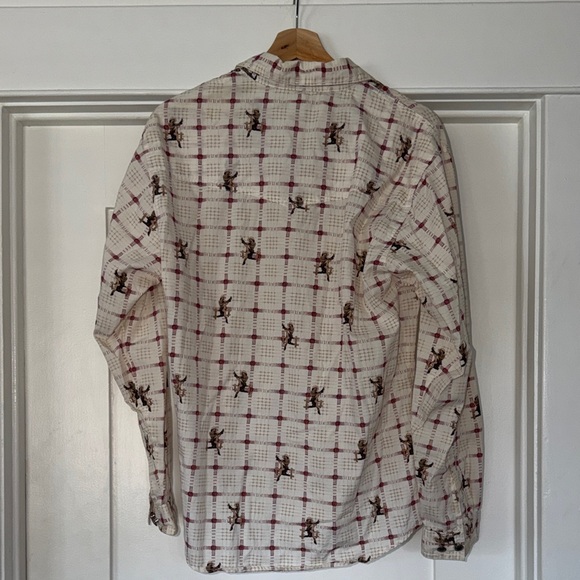 VINTAGE 1950's Wrangler Western Button Down with Cowgirl Motif - L - Picture 8 of 13